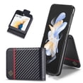 thumbnail image 1 of SaniMore Wallet Case for Samsung Galaxy Z Flip 5 6.7" 2023, Carbon Fiber Skin PU Leather Flip Filio Case Card Slots Cash Pocket Full Body Protetcion Shockproof Anti-drop Cover, Horizontal Line, 1 of 11