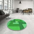 thumbnail image 3 of Ahgly Company Indoor Square Patterned Neon Green Area Rugs, 8' Square, 3 of 6