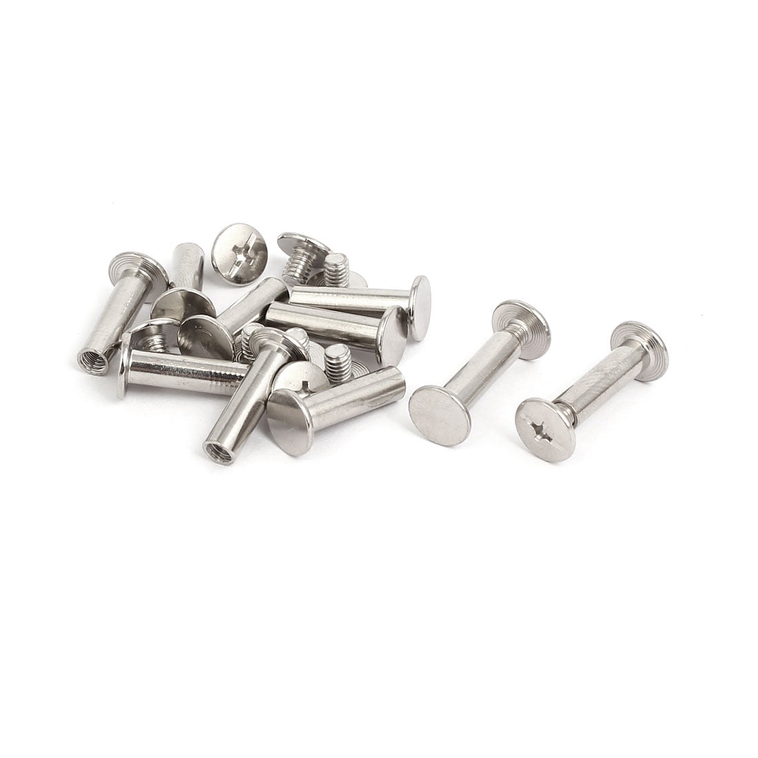 5mmx18mm Binding Chicago Screw Post Barrel Nut Docking Rivet Silver
