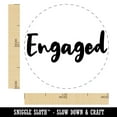 thumbnail image 2 of Engaged Engagement Wedding Cursive Text Self-Inking Rubber Stamp Ink Stamper - Sky Blue Ink - Medium 1 Inch, 2 of 7