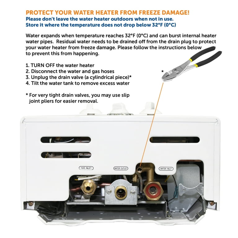 Flame King Portable Propane Tankless Water Heater, GPM and