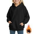 thumbnail image 2 of Hoodies for Teen Girls Trendy Girls Fuzzy Fleece Pullover Hoodies Sweatshirt Casual Sherpa Winter Tops Warm Outwear Coat with Pockets 4-14 Years, 2 of 6