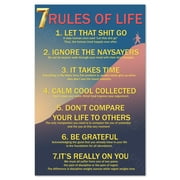 7 Rules of Life Motivational Poster | Inspirational Art | High Quality Prints High Quality Prints | Unframed Version 24x36