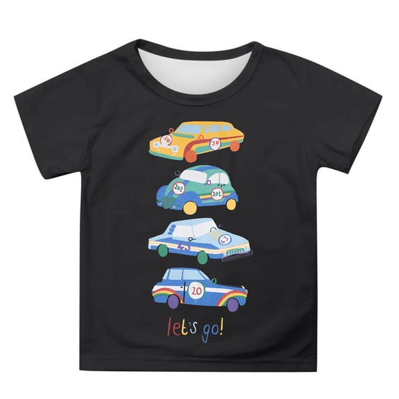 Hiijoy Toddler Boys Graphic T-Shirt Car Print Short Sleeve T Shirt, Sizes 3-4Y