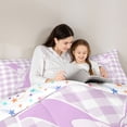 thumbnail image 5 of Catabedysis Bowknot Initial Y 7 Pieces Full Size Bedding Sets,Purple ABC Themed Full Size Bed in a Bag,Colorful Stars Reversible For Girls, 5 of 7