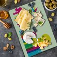 thumbnail image 5 of Colorful Cutting Board, Abstract Art Style Flying Origami Hummingbirds Colorful Buildings and Trees Print, Decorative Tempered Glass Cutting and Serving Board, Large Size, Multicolor, by Ambesonne, 5 of 5