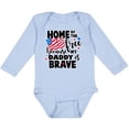 thumbnail image 3 of Inktastic Home of the Free Because My Daddy is Brave with Flag Boys or Girls Long Sleeve Baby Bodysuit, 3 of 5