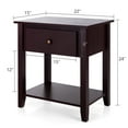 thumbnail image 3 of Costway Nightstand Beside Table Chest Sofa Table End Table Accent Table Espresso, 3 of 11