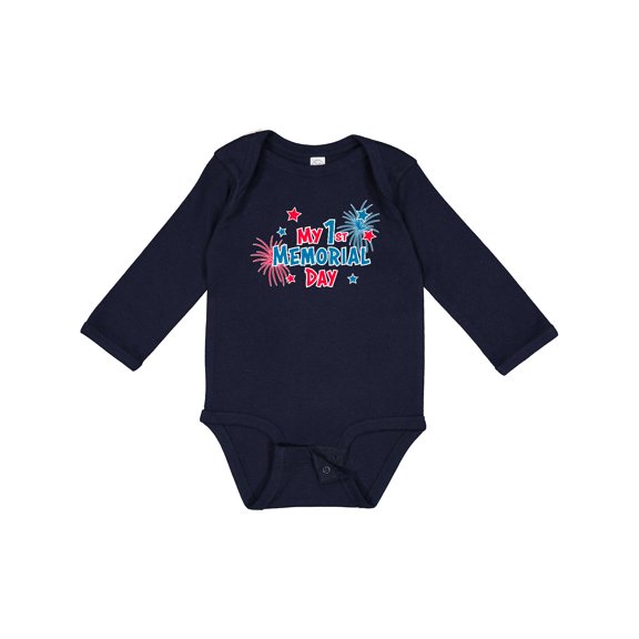Inktastic My 1st Memorial Day Boys or Girls Long Sleeve Baby Bodysuit