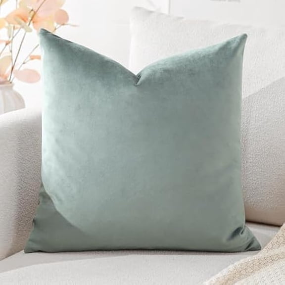 Eryueer Luxury Velvet Cushion Covers Super Soft Decorative Square Throw Pillow Covers Case Cushion Covers for Sofa Couch Bedroom Car Decor 45x45cm Light Gray