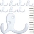 thumbnail image 1 of 8 Pcs White Coat Hooks, 1 of 6