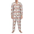 thumbnail image 3 of Honeii Rose Flowers Pattern Mens Pajamas Set,2pcs Men's Lounge Long Sleeve Sleep Shirt and Pajama Bottoms Sleepwear Set,Mens Pjs Sets-Small, 3 of 7