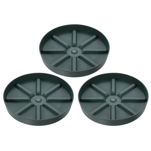 Unique Bargains Plant Pot Saucers 9 Inch, 3 Pack Plastic Round Plant Pot Flower Drip Tray, White