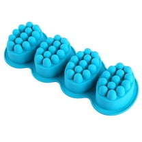4-Cavity Massage Brush Mold Oval Silicone Soap Mold Bar Mold for DIY Handmade Soap Cake Baking Mold