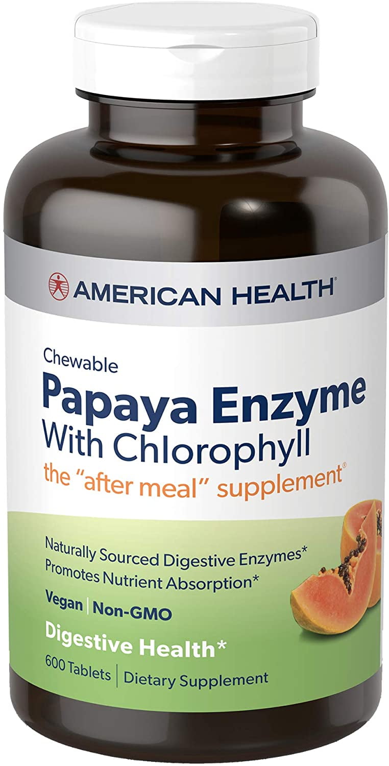American Health Papaya Enzyme With Chlorophyll Chewable 600 Chewable