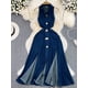 thumbnail image 1 of Vestido vaquero Sexy para mujer, prenda transparente sin mangas, solapa de botonadura única, abertura lateral, largo, a la moda, con bolsillo, 2024, 1 of 5