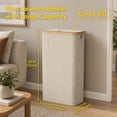 thumbnail image 3 of Norcho Slim Laundry Hamper with Lid, Narrow Collapsible Laundry Basket with Removable Bag and Bamboo Handles, Beige, 65L, Back to School, 3 of 9