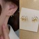 thumbnail image 2 of Pendiente De Garra Pendientes De Aguja De Circón Para Mujeres Adolescentes Niñas Cool Cz Stud Huggie Illusion Pendientes Minimalistas De Lujo De Moda Puños De Oreja Piercing H, 2 of 4