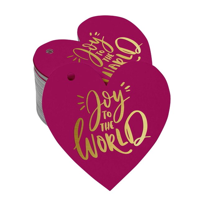 Inkdotpot Real Gold Foil Joy To The World Baby Shower Tags Favor Hang Paper Tags 50 Pieces