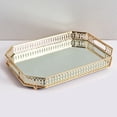 thumbnail image 3 of GROWTH TANK Retro Mirrored Vanity Tray Jewelry Perfume Earring Tray Decor Storage Golden, 3 of 8