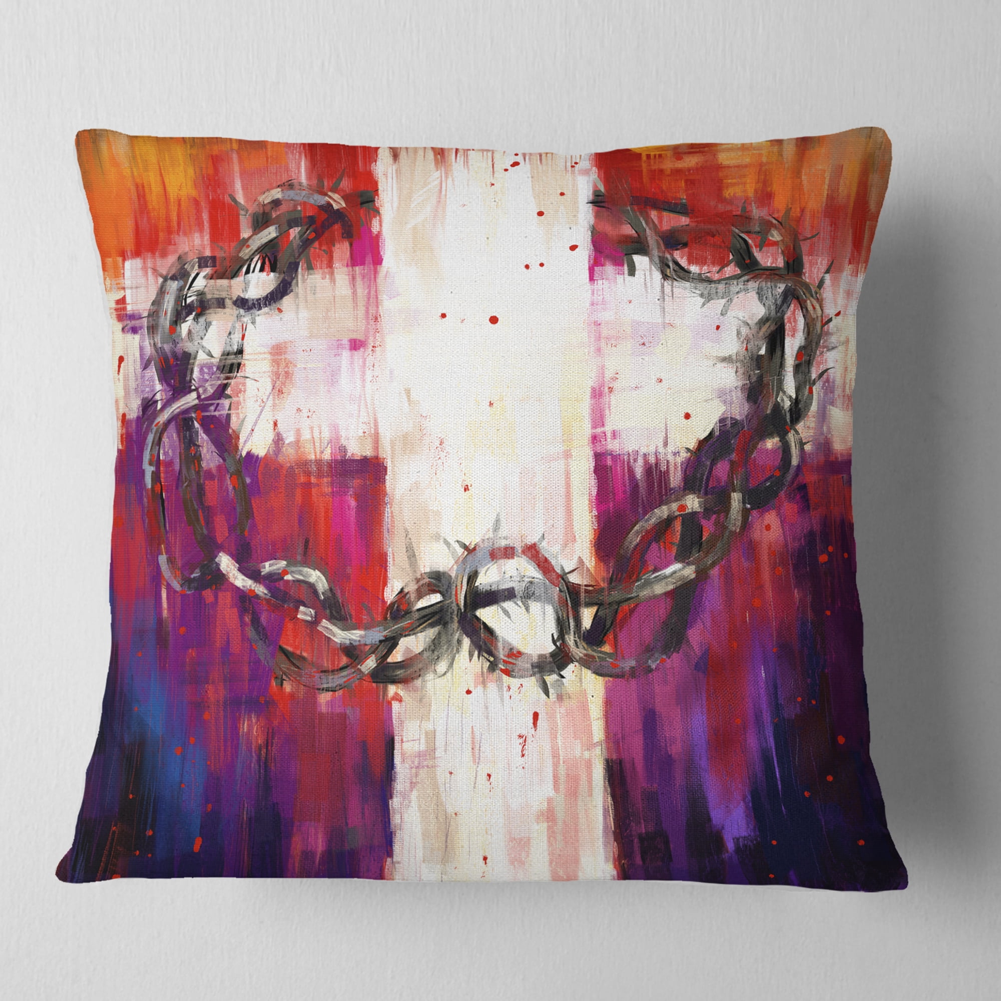 Designart Crown of Thorns - Abstract Throw Pillow - 18x18