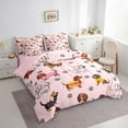 thumbnail image 3 of Castle Fairy Cartoon Dachshund Dogs Twin Bedding Sets 7-Piece for Kids Children,Kawaii Pets Bedding Comforter Set Microfiber,Cute Animal Breathable Sheet Sets,Microfiber Bedroom Decor,Reversible, 3 of 8