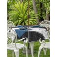 thumbnail image 3 of Outdoor Tablecloth with Umbrella Hole for Patio/Picnic/Party/Camping, Black Plaid Waterproof Table Cloth Round Cover Washable, Vintage Live Love Laugh Star Love Heart (Dia 60"), 3 of 8