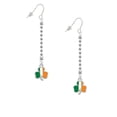 thumbnail image 2 of Delight Jewelry Silvertone Irish Flag Shamrock - Silver-tone Long Sparkle Dangle French Earrings, 2 of 4