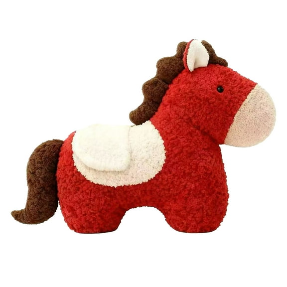 Horse Stuffed Animal Toy Cute Large Size Red Horse Animal Stuffed Plush Toy(Red-55X30cm)#9007