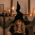 thumbnail image 3 of J.CARP Witch Hat for Adults and Teens Novelty Cosplay Accessories for Halloween Costume Party Christmas Masquerade Carnivals (Black), 3 of 6