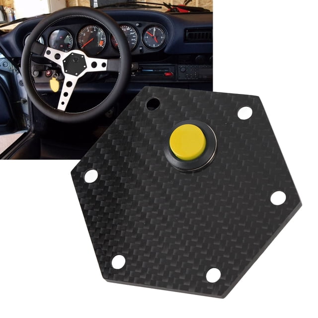 Cubierta De Bocina Para Volante, Aspecto Elegante De Fibra De Carbono De 6 Orificios