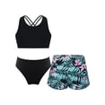 thumbnail image 1 of Girls 3Pcs Racer Back Top with Briefs and Booty Short Gymnastics Dance Sport Outfits Lily 12, 1 of 7