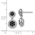 thumbnail image 3 of Auriga Fine Jewelry 14K White Gold Black/White Diamond Cluster Dangle Earrings for Women (L- 0.67 inch, W- 0.32 inch), 3 of 5