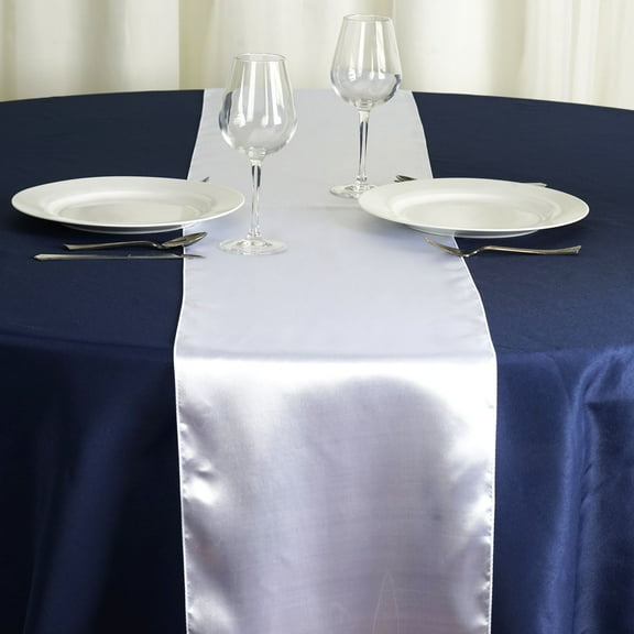 BalsaCircle 12" x 108" Satin Table Top Runner Wedding Linens White