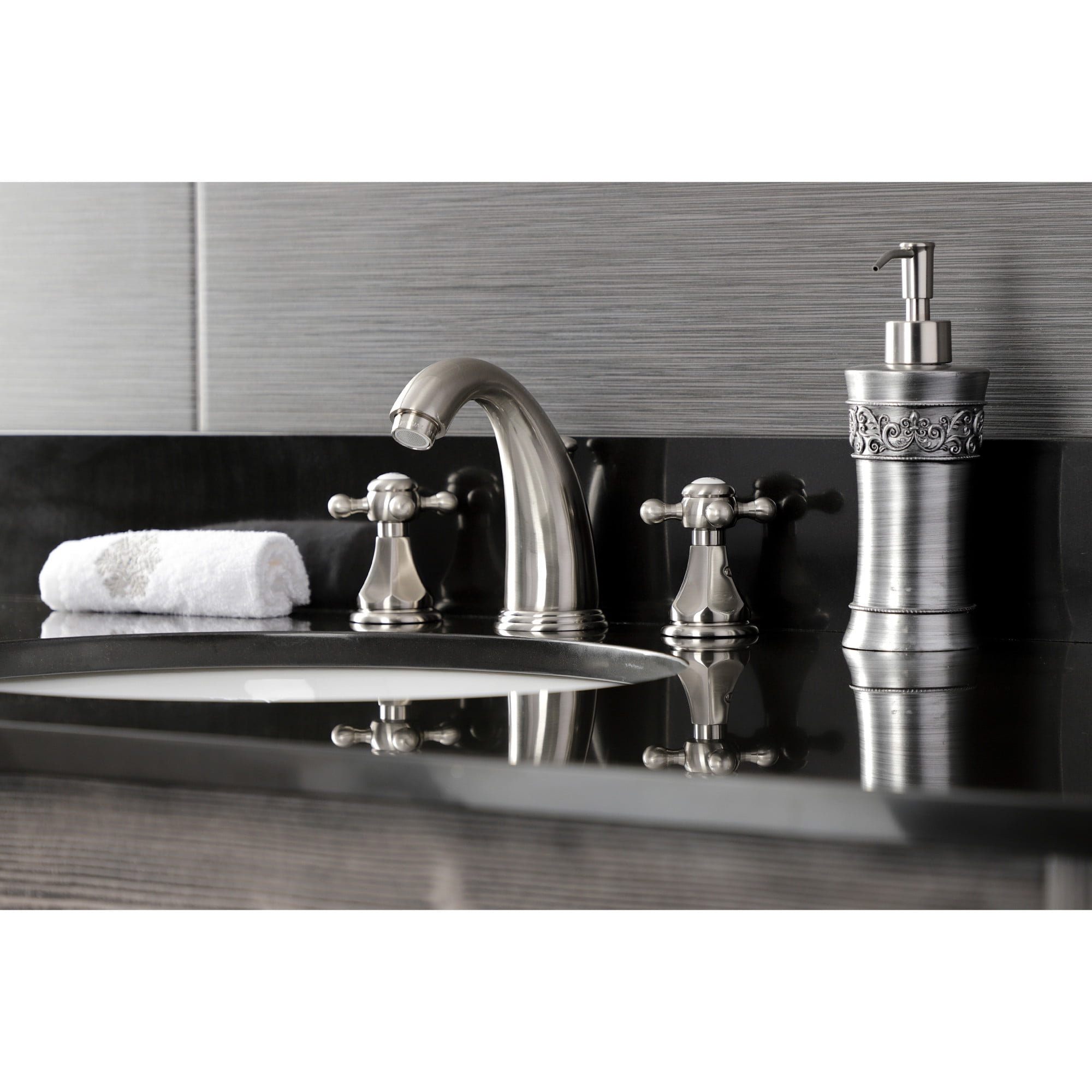 Kingston Brass KB4988BX Metropolitan Widespread Bathroom Faucet with Pop-Up Drain, Brushed Nickel