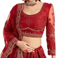 thumbnail image 4 of Mode Femme Filet Brodé Semi-Cousu Lehenga Choli, 4 of 4