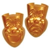 Pack of 24 Gold Mardi Gras Comedy and Tragedy Face Mask Party Decorations 21"