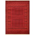 thumbnail image 1 of Unique Loom Tekke Tapis Zone Torkaman Surteint 7' x 10' Rectangle Rouge/noir, 1 of 5