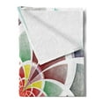 thumbnail image 2 of Colorful Soft Flannel Fleece Throw Blanket, Circles with Fractal Lines Forming an Abstract Flower Geometric Sketch, Cozy Plush for Indoor and Outdoor Use, 50" x 70", Multicolor, by Ambesonne, 2 of 5