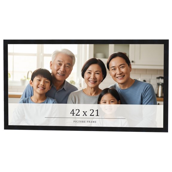 42x21 Frame Black Real Wood Picture Frame Width 0.75 inches | Interior Frame Depth 0.5 inches |