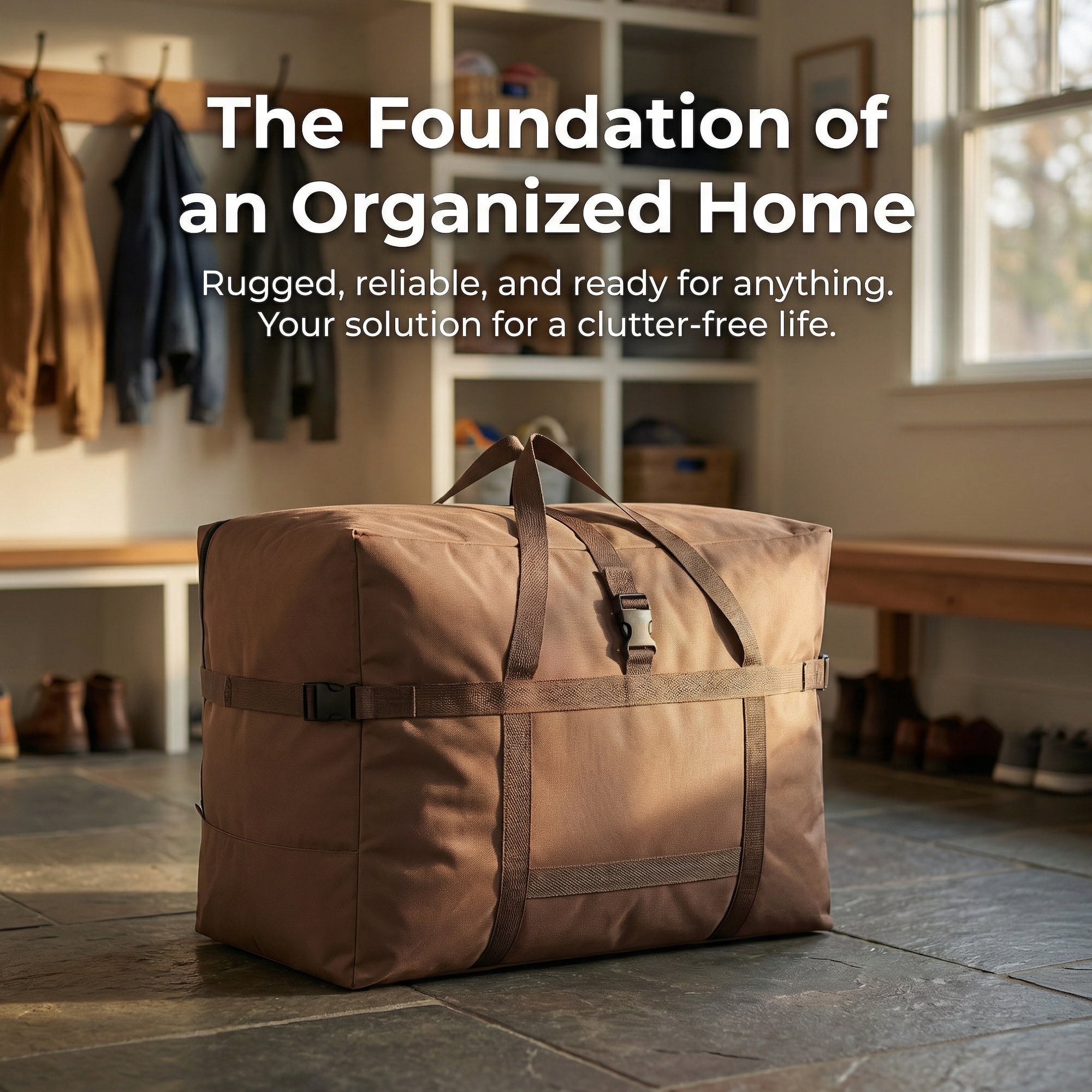 Unique Bargains Clothes Storage Oxford Moving Bag Khaki 27.6*13.8*18.9in