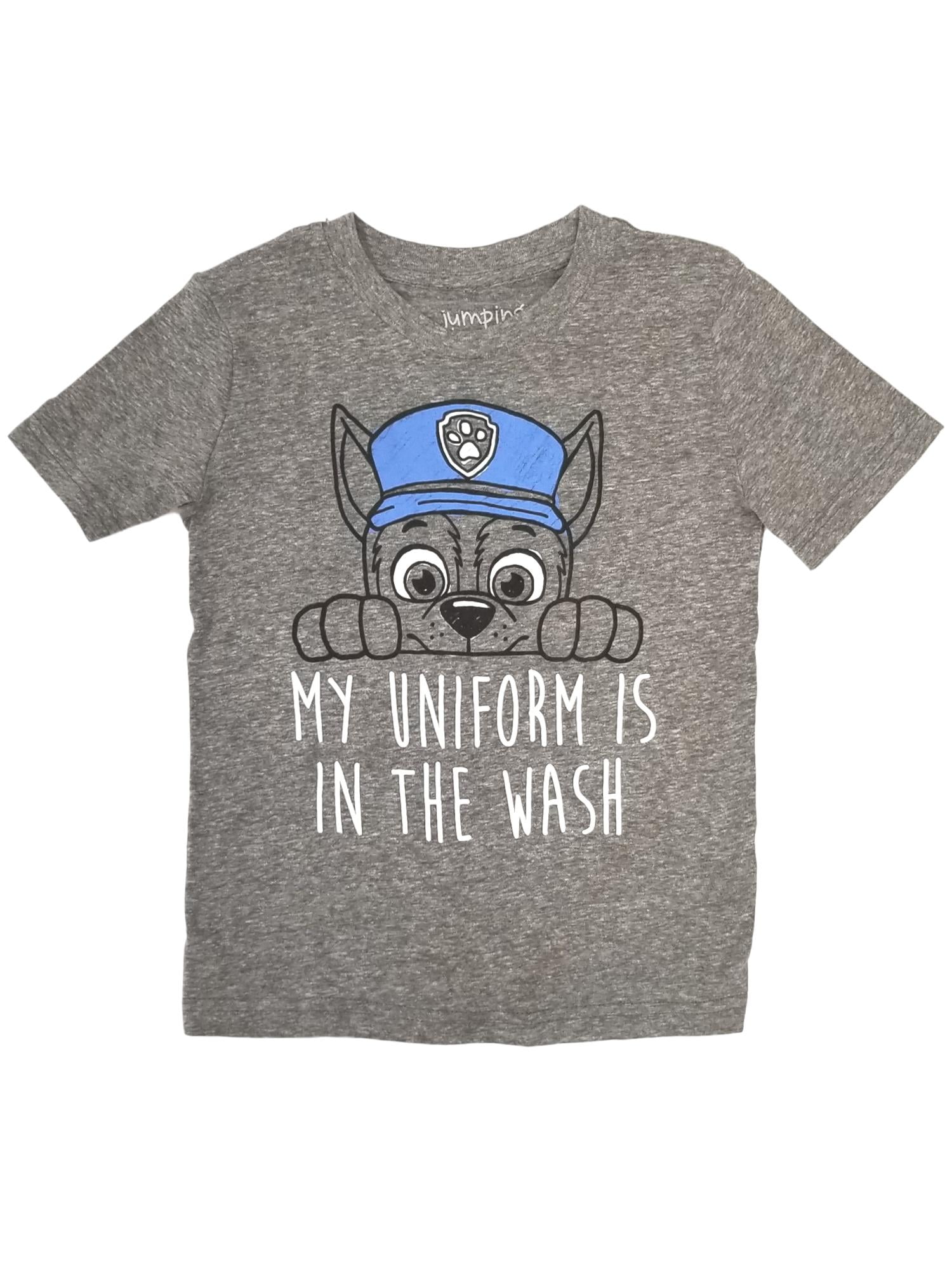 PAW Patrol - Paw Patrol Toddler Boys Gray Chase T-Shirt My Uniform Is In The Wash Shirt