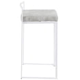 thumbnail image 3 of Fuji Contemporary Stackable Counter Stool In White With Light Grey Cowboy Fabric Cushion - Set Of 2, 3 of 6