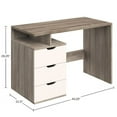 thumbnail image 6 of Lavish Home Computer Desk with Attached 3-Drawer File Cabinet (White), 6 of 8