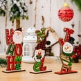thumbnail image 2 of Lohuatrd Christmas Desktop Wood Decoration Santa Claus Snowman Gnome Colorful Letter Reusable Solid Wooden Holiday Table Ornament Party Supplies Gift, 2 of 8