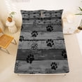 thumbnail image 5 of Homewish Grunge Dog Paws Bed Sheets,Country Farmhouse Cabin Full Size Sheets,Gray,4-Piece,1 Flat Sheet, 1 Fitted Sheet and 2 Pillowcases, 5 of 6