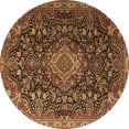 thumbnail image 1 of Ahgly Company Indoor Round Medallion Brown Traditional Area Rugs, 5' Round, 1 of 4