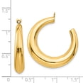 thumbnail image 3 of Real 14kt Yellow Gold Polished Hollow Hoop Earring Jackets; for Adults and Teens; for Women and Men, 3 of 3