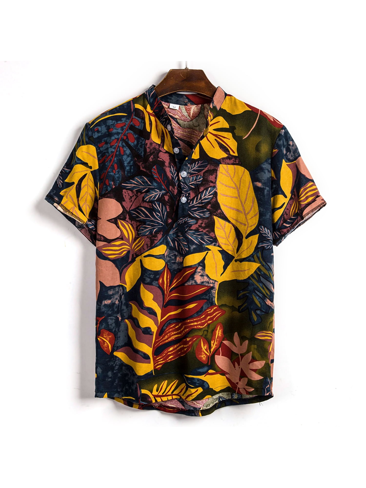 Mens Hawaiian Shirt Short Sleeve Aloha Shirt Beach Party Flower Shirt Holiday Casual Shirts