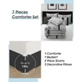 thumbnail image 4 of Lanco Terry Embroidery 7 Piece King Comforter Set, Black/Grey, Geometric, Terry Embroidery Ultra Soft, 100% Polyester & Fill, 4 of 7